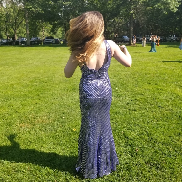 Purple Sequin Prom Dress - Picture 3 of 6